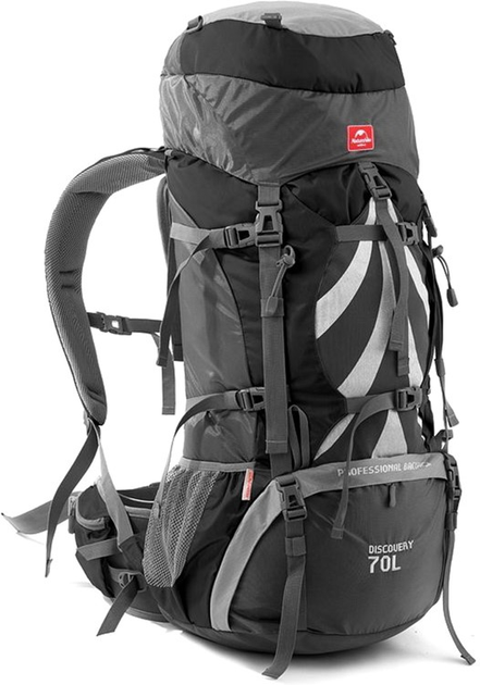Рюкзак туристичний Naturehike NH70B070-B 70 л + 5 л Чорний (6975641887485) - зображення 1
