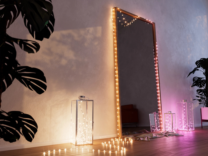 Girlanda LED Smart Twinkly Strings Candle RGB 200 IP20 12 m kabel USB-C Przezroczysty (TWKC200RGB-T) - obraz 3