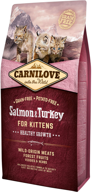 Сухий корм для кошенят Carnilove Salmon&Turkey Kitten 6 кг (8595602512218) - зображення 1