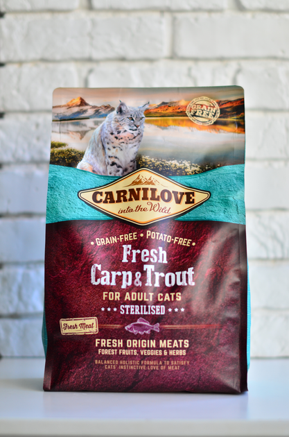 Сухий корм для стерилізованих кішок Carnilove Fresh з коропом і фореллю 6 кг (8595602527465) - зображення 5