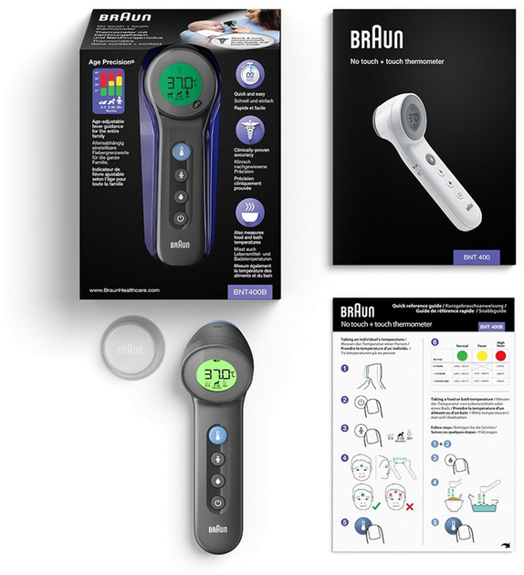 Безконтактний інфрачервоний термометр Braun чорний (BNT400) (4022167204004) - зображення 5