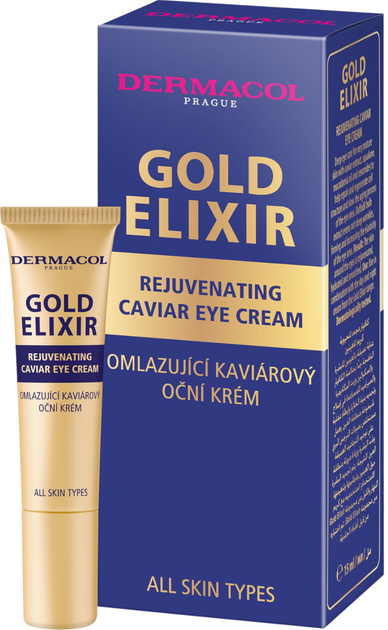 Крем для шкіри навколо очей Dermacol Gold Elixir омолоджувальний 15 мл (8595003135535) - зображення 1