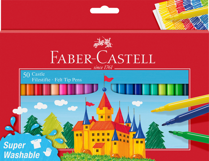 Набір фломастерів Faber-Castell Fibre-tip змивні 50 шт (4005405542045) - зображення 1