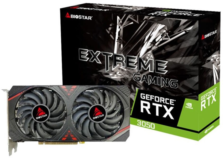 Karta graficzna Biostar PCI-Ex GeForce RTX 3050 6GB GDDR6 (96bit) (1470/14000) (1 x HDMI, 1 x DisplayPort, 1 x DVI) (RTX3050-6GB) - obraz 2
