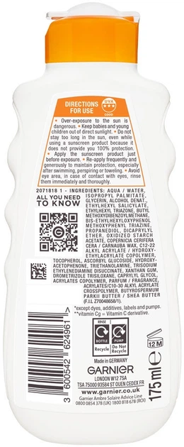 Mleczko przeciwsłoneczne Garnier Ambre Solaire SPF50+ 175 ml (3600542624961) - obraz 2