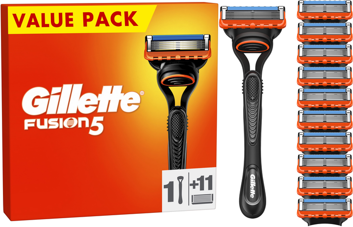 Maszynka do golenia męska Gillette Fusion5 z 11 wymiennymi wkładami (7702018425761) - obraz 1