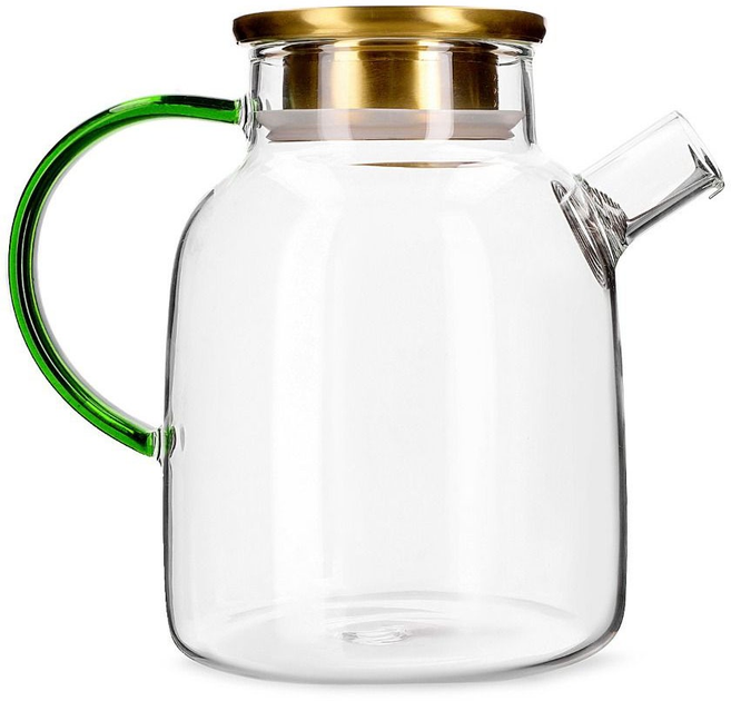 Dzbanek Homla Kubbe szklany ze złotym wieczkiem 1.8 l (5904183802916) - obraz 2