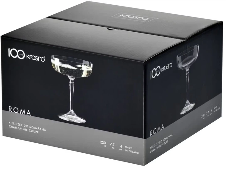 Набір келихів для шампанського Krosno Roma 230 мл х 4 шт (5900345927817) - зображення 4
