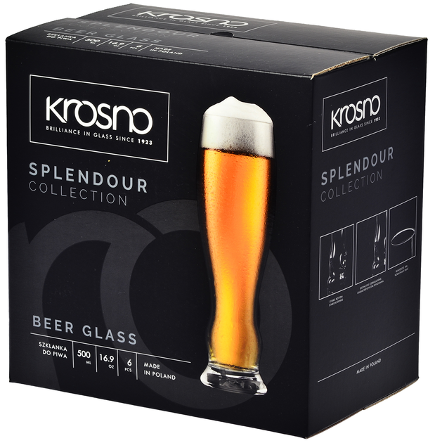 Набір склянок для пива Krosno Splendour 6 шт x 500 мл (5900345788609) - зображення 3