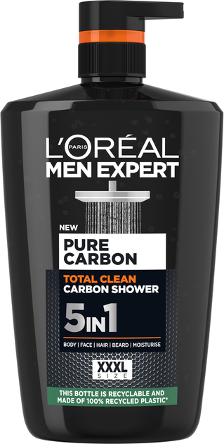 Гель для душу L'Oreal Paris Men Expert 5in1 Total Clean 1 л (3600524121815) - зображення 1