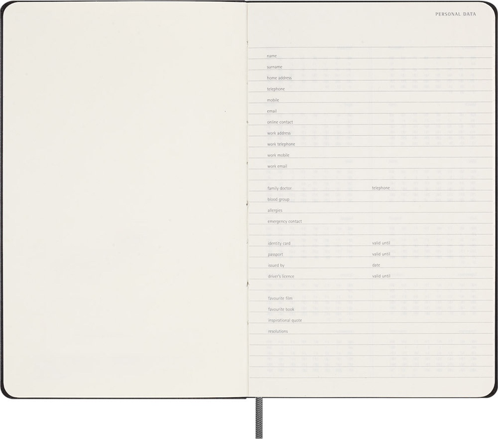 Dziennik tygodniowy Moleskine z miejscem na datę 13 x 21 cm 144 strony czarny (8056598857122) - obraz 4