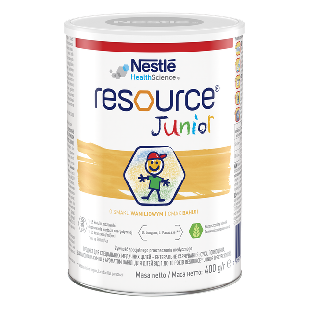 Ентеральне харчування Nestle Resource Junior зі смаком ванілі для дітей від 1 року 400 г (7613033864919) - зображення 1