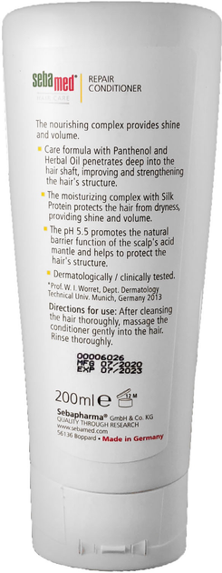 Кондиціонер для волосся Sebamed відновлювальний 200 мл (4103040119896) - зображення 3