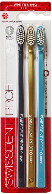 Набір зубних щіток Swissdent Profi Whitening Soft 3 шт (7640126195278) - зображення 1