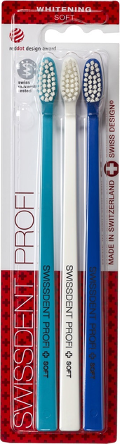Набір зубних щіток Swissdent Profi Whitening Soft 2+1 шт (7640126195148) - зображення 1