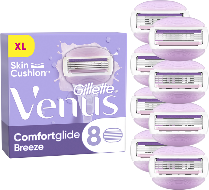 Набір змінних картриджів для гоління Venus Comfortglide Breeze для жінок 8 шт (7702018886463) - зображення 1