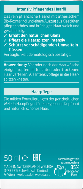 Олія для волосся Weleda для сухого та ламкого волосся 50 мл (4001638093620) - зображення 4