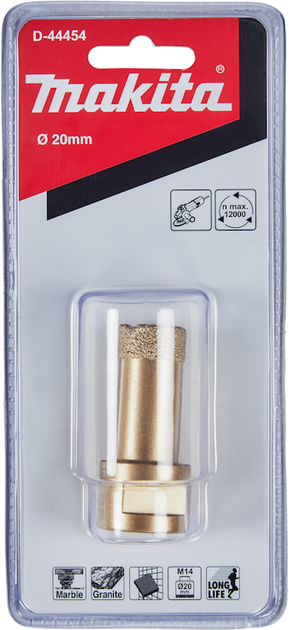 Diamentowe wiertło rdzeniowe Makita M14 20 mm D-44454 (88381406772) - obraz 1