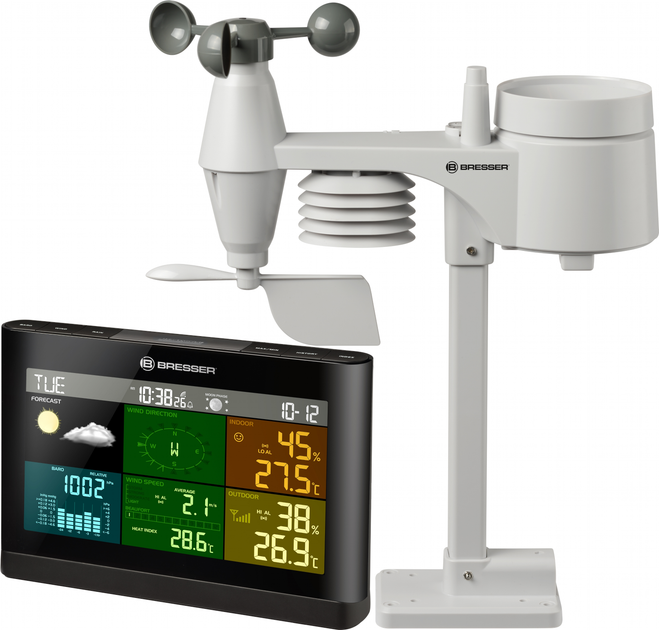 Stacja pogodowa Bresser Weather Center 5 w 1 Comfort Color Black - obraz 1