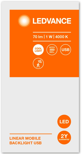 Lampa z baterią i czujnikiem ruchu LEDVANCE LINEARLED MOBILE 400 1W 70lm 4000K USB 5V - obraz 5