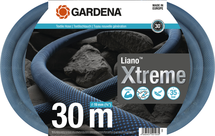 Текстильний шланг Gardena Liano Xtreme 19 мм (3/4") 30 м (18484-20.000.00) - зображення 3