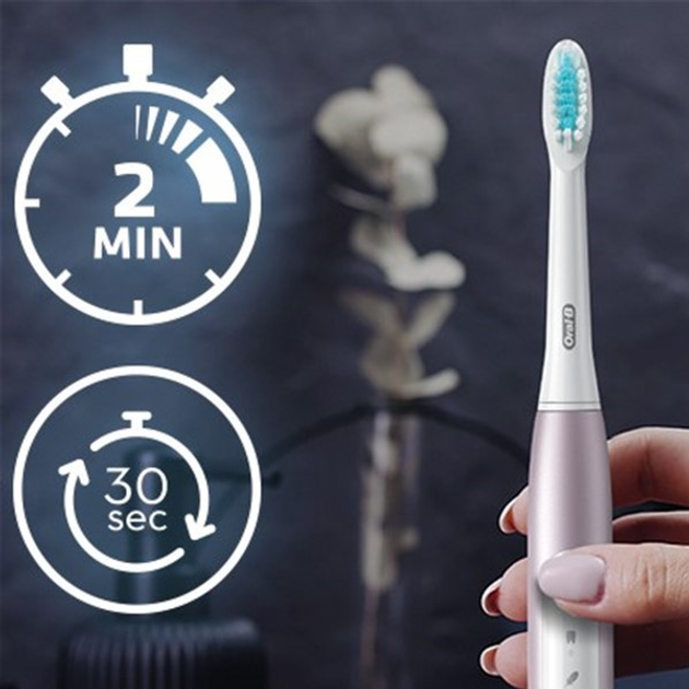 Набір електричних зубних щіток Oral-B Pulsonic Slim Luxe 4900 Чорна/Рожева - зображення 6