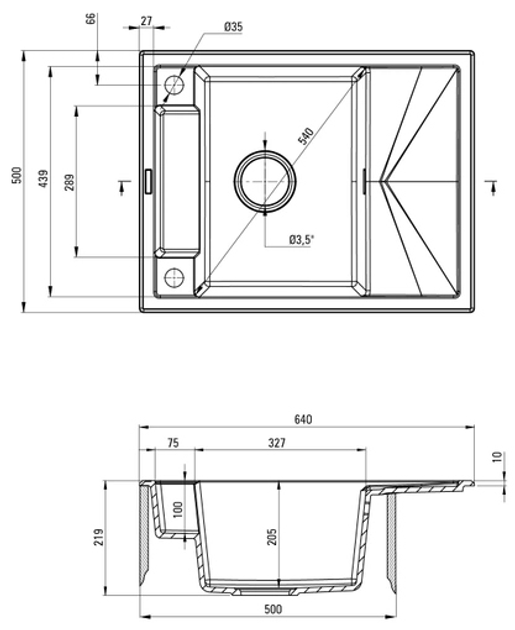 Zlew kuchenny Deante Magnetic 640x500x219 mm (ZRM_T11A) - obraz 2