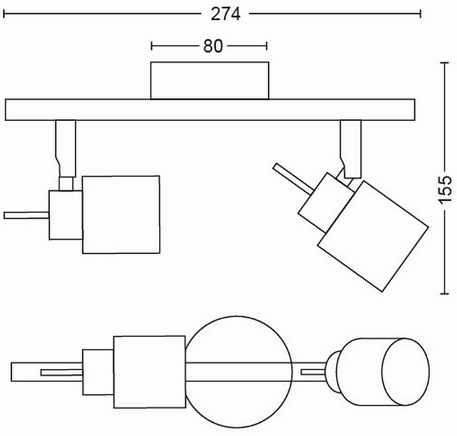 Спотовий світильник Philips Meranti bar/tube Нікель 2x35W (915005222201) - зображення 4