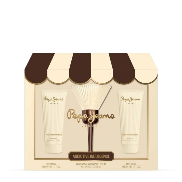 Zestaw kosmetyków Pepe Jeans Cofanetto Regalo Her Addictive Woda perfumowana 30 ml + Krem do ciała 50 ml + Żel pod prysznic 50 ml (8436611104608) - obraz 1