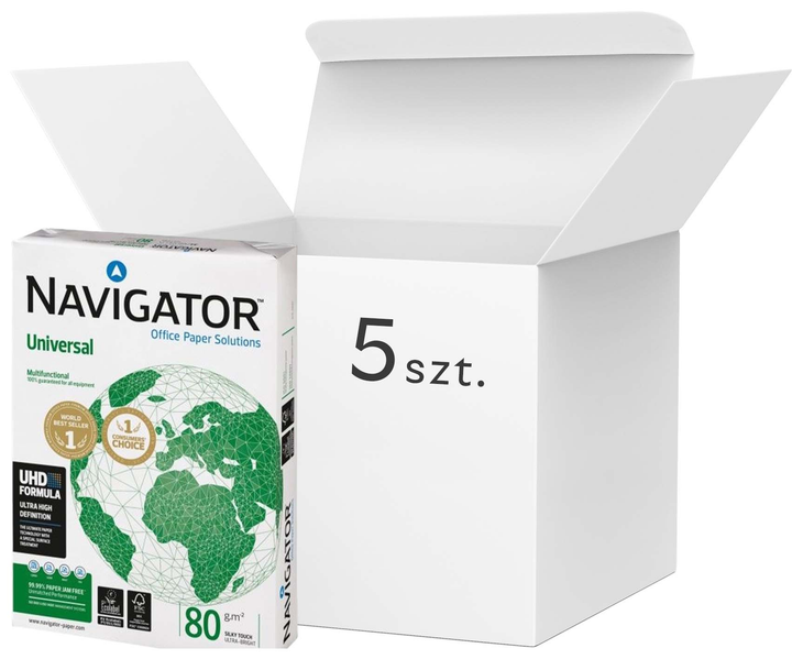 Ящик паперу офісного Navigator А4 80 г/м2 1 ящик 5 пакувань (5602024006119) - зображення 1
