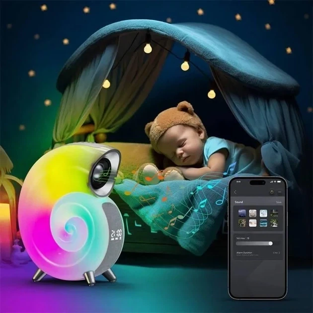 Світильник колонка Равлик 4в1 Портативна Bluetooth колонка 2000mAh RGB - зображення 5