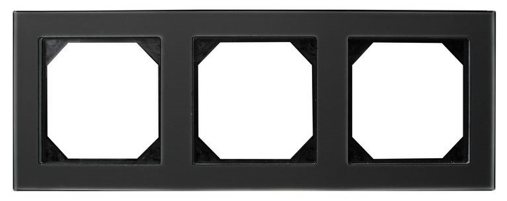 Рамка потрійна Liregus Epsilon Black matted glass (K14-245-03 E/BG) - зображення 1