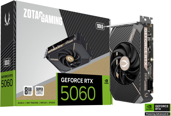 Karta graficzna Zotac PCI-Ex GeForce RTX 5060 SOLO 8GB GDDR7 (128bit) (2497/28000) (HDMI, 3 x DisplayPort) (ZT-B50600G-10L) - obraz 8
