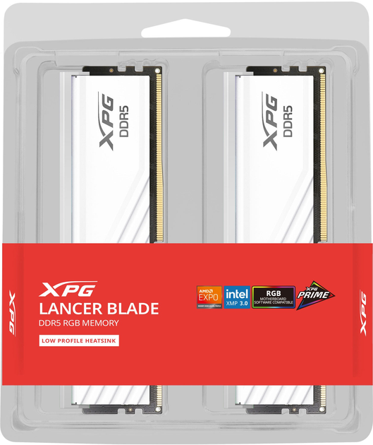Pamięć RAM ADATA DDR5-6000 32768MB PC5-48000 (Kit of 2x16384) Lancer Blade RGB White (4711085948427) - obraz 4