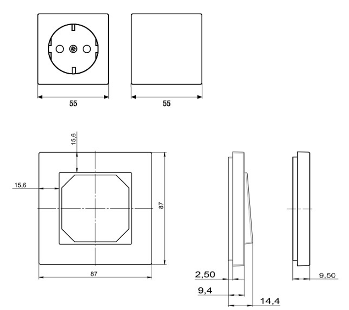 Ramka pojedyncza Liregus Epsilon Natural matted glass (K14-245-01 E/NG) - obraz 2