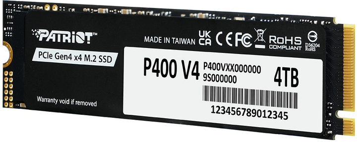 Dysk SSD Patriot P400 V4 4TB M.2 2280 NVMe PCIe 4.0 x4 TLC (P400VP4TBM28H) - obraz 3