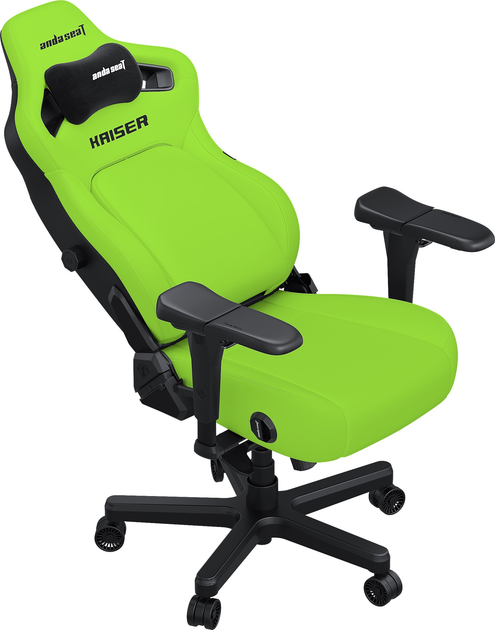 Fotel gamingowy Anda Seat Kaiser 4 Size XL Cyber Green PVC (AD12YDDC-XLL-20-C-PV/C-01) - obraz 7