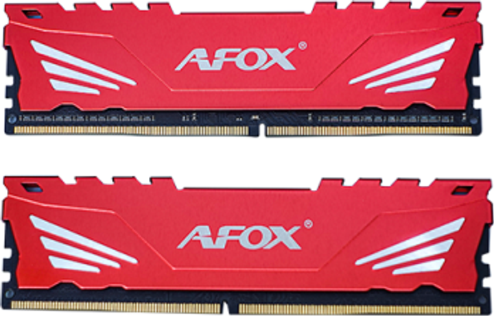 Оперативна память AFOX DDR4-3200 16384MB PC4-25600 (Kit of 2x8192) Gaming Red (AFLD416PH1CAD) - зображення 1