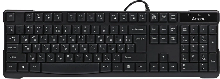 Клавіатура A4Tech KR-750 Ukr Black - Фото 1 Клавіатура A4Tech KR-750 Ukr Black - зображення 1