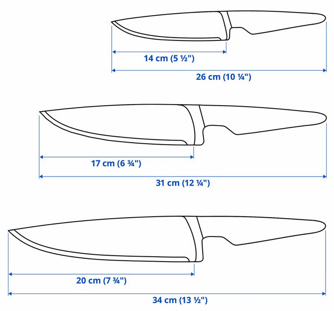 Набір ножів Ikea Vorda 3 шт (30341173226769) - зображення 3