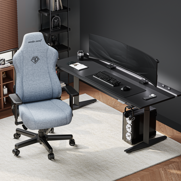 Fotel gamingowy Anda Seat Kaiser 3E XL Gray Blue Fabric (AD23YC-XL-09-T-CF-T01) - obraz 8