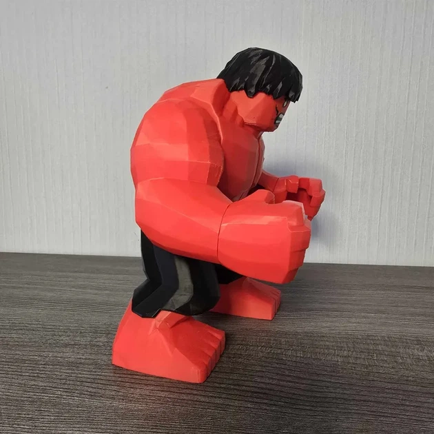 Велика колекційна друкована фігурка Червоний Галк (Red Hulk) стиль LEGO. Aivory - изображение 6