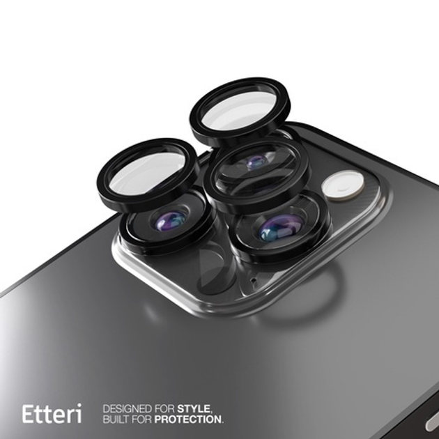 Захисне скло Etteri Camera Lens Protector для Apple iPhone 16 Pro / 16 Pro Max Black (5907504523798) - зображення 4