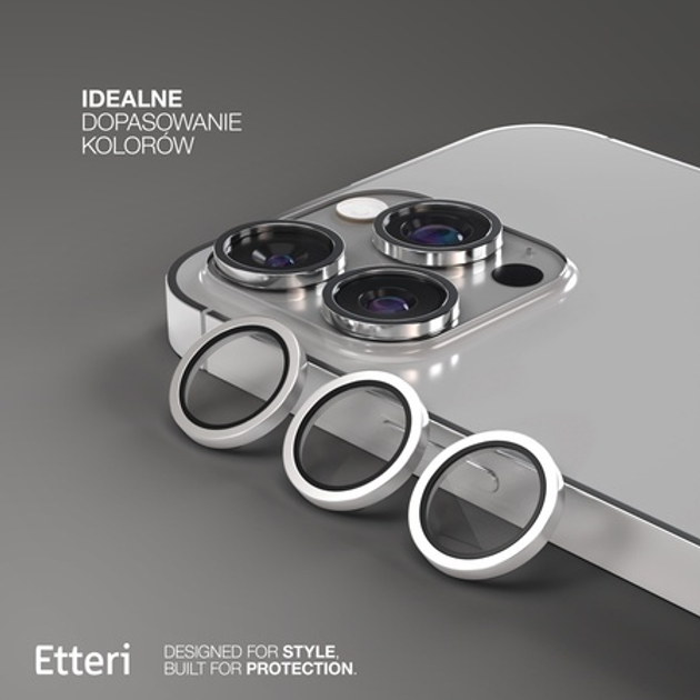 Захисне скло Etteri Camera Lens Protector для Apple iPhone 15 Pro / 15 Pro Max Silver (5907504524535) - зображення 4