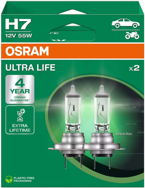 Автолампи OSRAM Ultra Life H7 55 Вт 12 В (4052899436558) - зображення 1