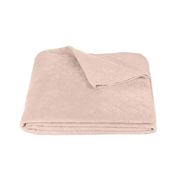 Покривало ТЕП "VELOUR" Пудрове/Ромб круглий, 240x260 – затишна текстура (4-00518_22423) - зображення 2
