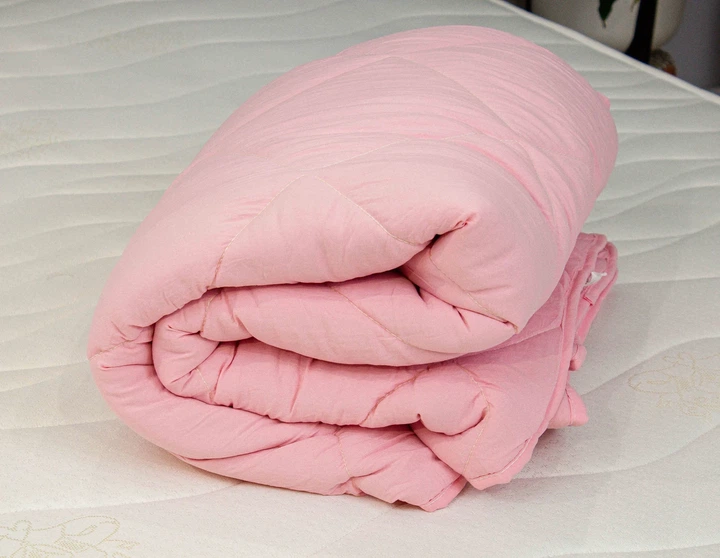 Одеяло полуторное 140×200 зимнее теплое 350 г/м² антиаллергенное ТЕП Washed Cotton розовая пудра, хлопок - изображение 7