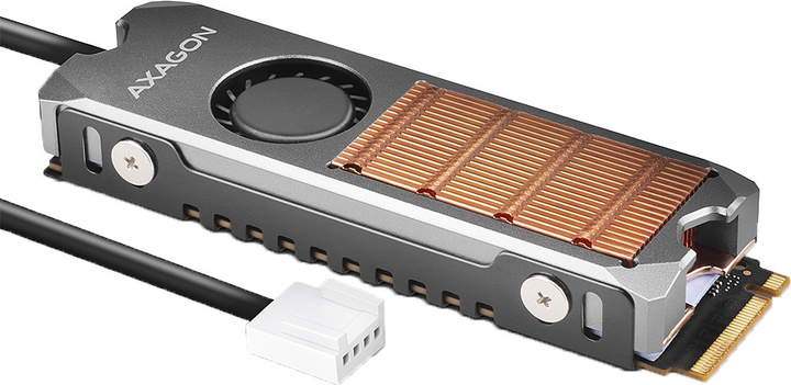 Chłodzenie Axagon dla dysku M.2 NVMe 2280 / SATA (CLR-M2FAN) - obraz 1