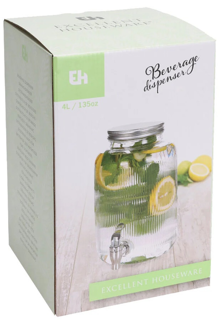 Dozownik do napojów Excellent Houseware z kranikiem 4 l (8721037386098) - obraz 2