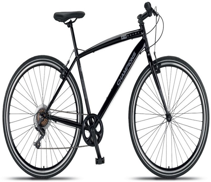 Гібридний велосипед Champions Bike Hybrid 28 Uomo Steel 7 передач ESM2822 Чорний (8683086621479)  - зображення 1